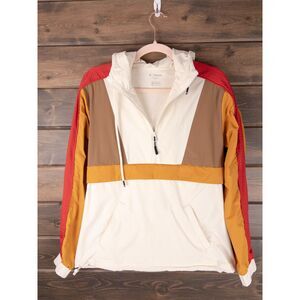 Fourlaps Serve Packable Anorak Jacket Small Colorblock Hooded Pullover 4 Laps